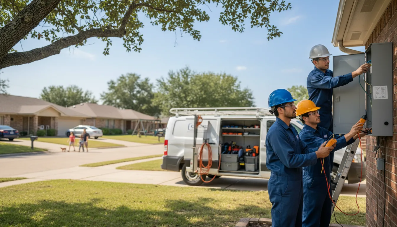 Certified electrician providing emergency electrical services in Linden, TX
